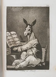 Plaat uit Los Caprichos [Zo ver terug als zijn grootvader], 1797-1798